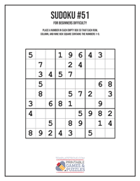 Sudoku for Beginners #51