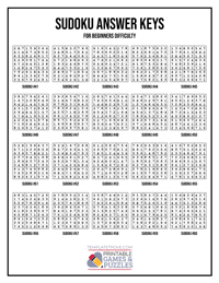 Sudoku Answer Keys 41-60