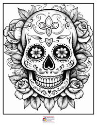 Sugar Skulls Coloring Pages for Adults 1B