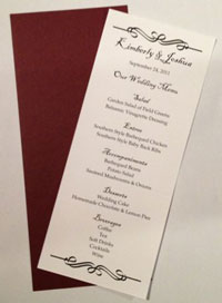 Menu Card Before Assembly