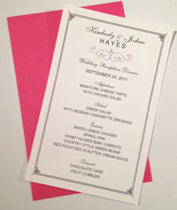 Menu Card Before Assembly