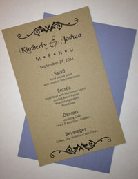 Menu Card Before Assembly