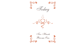 Wedding Program Cover 3 - Brick Red