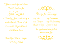 Wedding Shower Invitation 2 - Deep Yellow