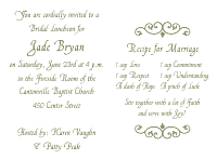 Wedding Shower Invitation 2 - Olive Drab