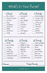 What's In Your Purse Bridal Shower Game 1-2