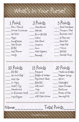 What's In Your Purse Bridal Shower Game 1-4