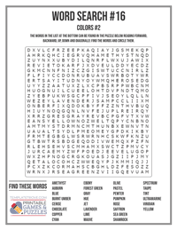 Word Search Printable #16