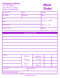 Work Order 2 - Purple